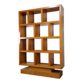 Bibliothèque Art Déco en bois de loupe d'orme, 1940
