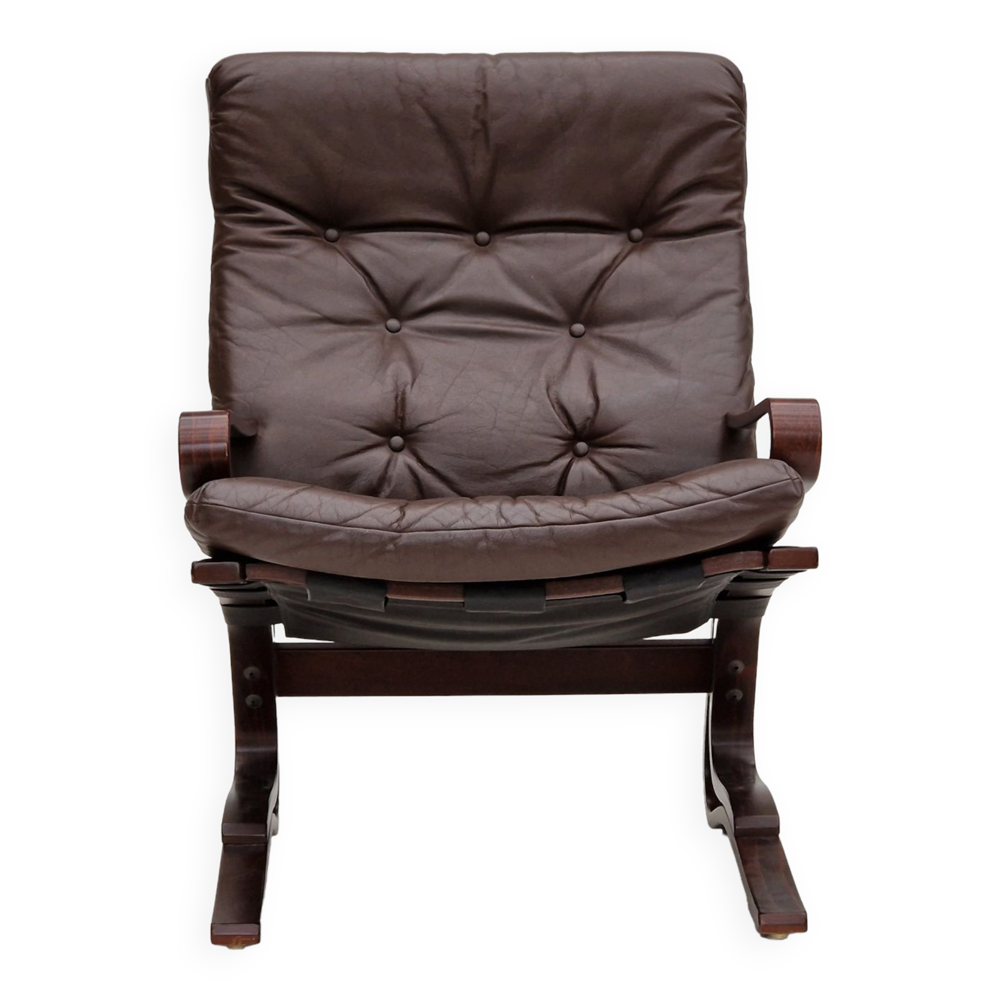 1970s, Norwegian design, Lounge chair model "Kengu" by Erde and Nordahl Solheim for Rybo Rykken