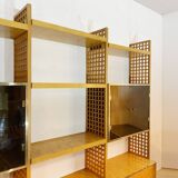 Gianluigi Gorgoni Display Unit 1970s  Fratelli Turi Bookshelf Glass Brass Briar Burl rizzo