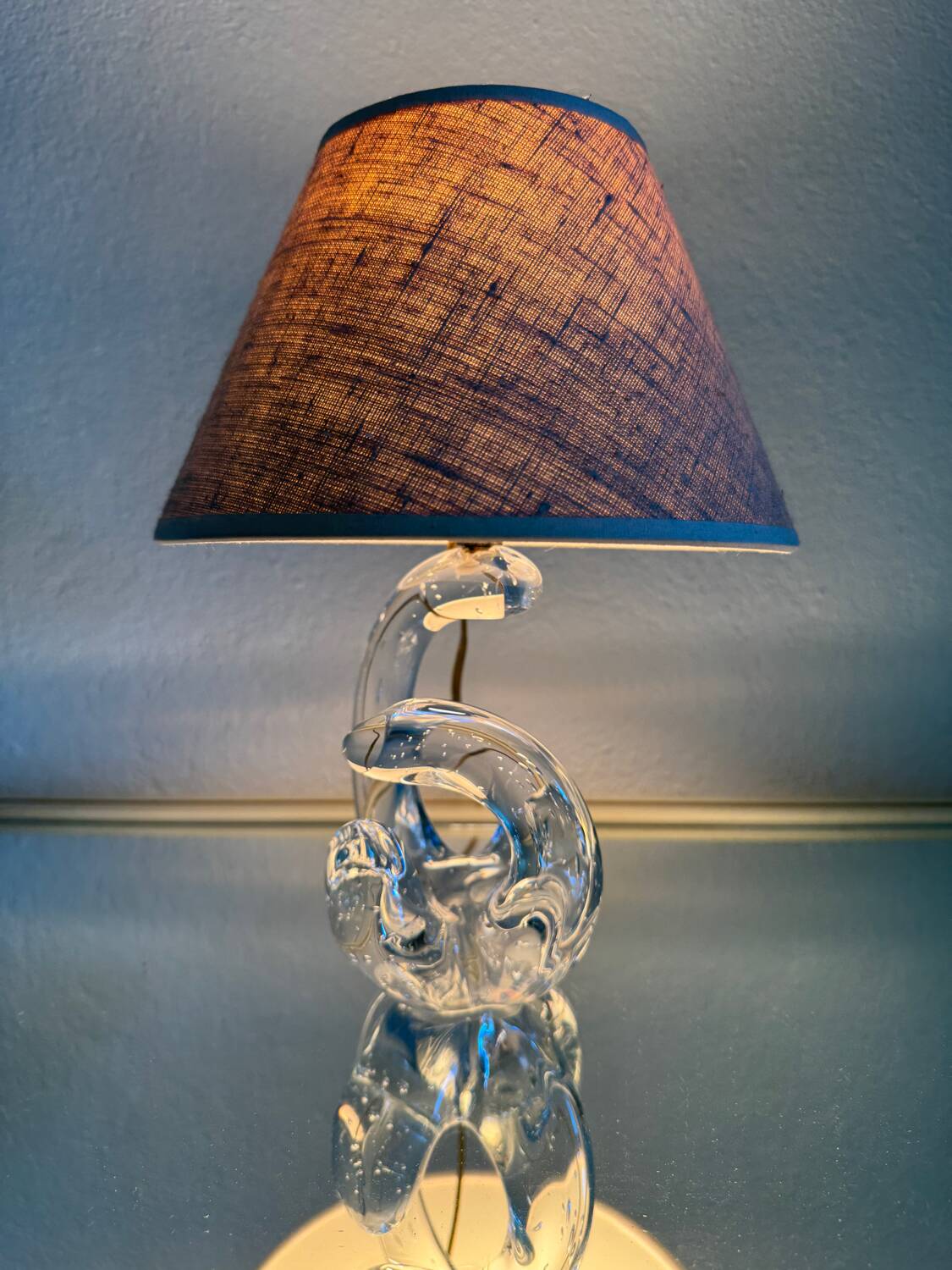 Small Schneider crystal lamp from the 50s