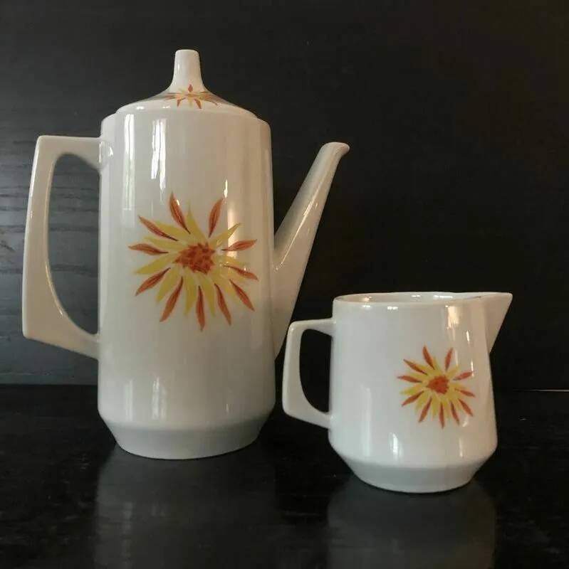 Vintage coffee pot and milk jug