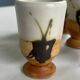 Set of 6 vintage ceramic footed coffee cups – artisanal style