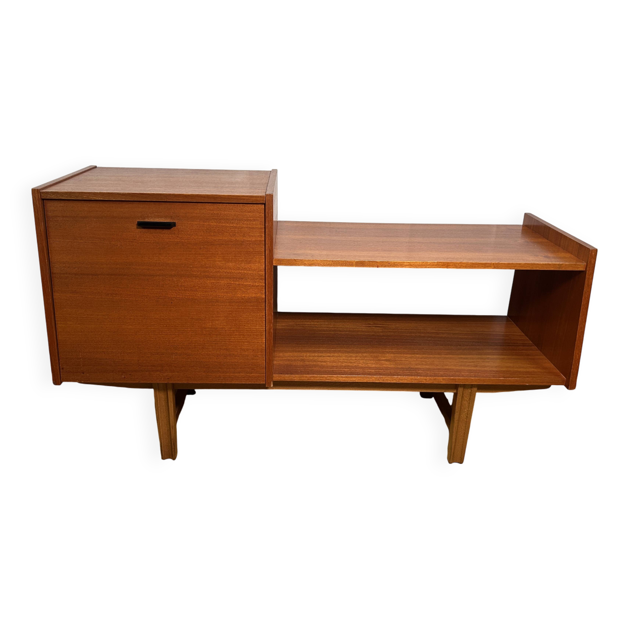 Mid century retro vintage teak telephone Bench Seat 1960