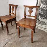 Paire de chaises en chêne brut