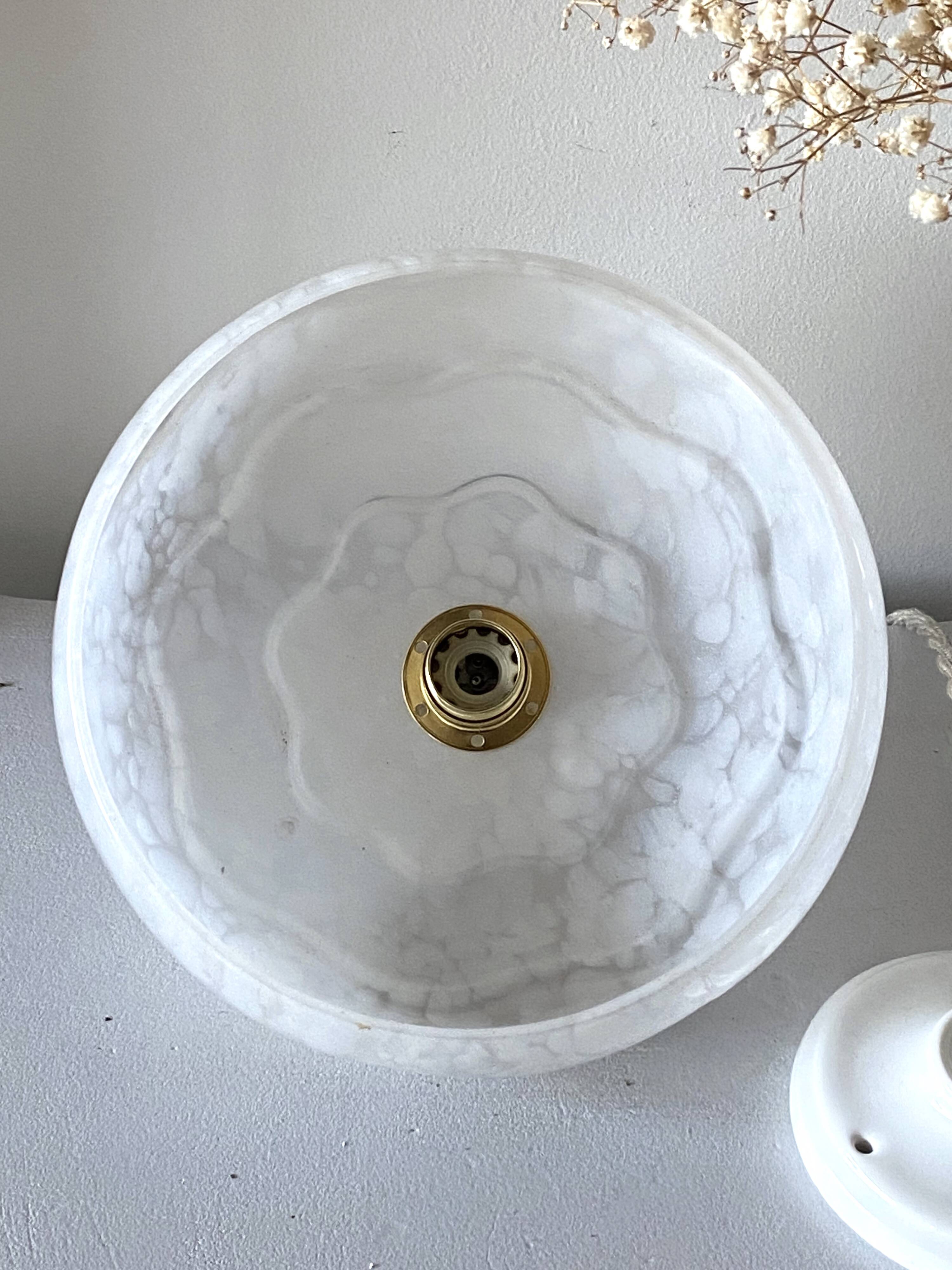 Suspension verre de Clichy blanc