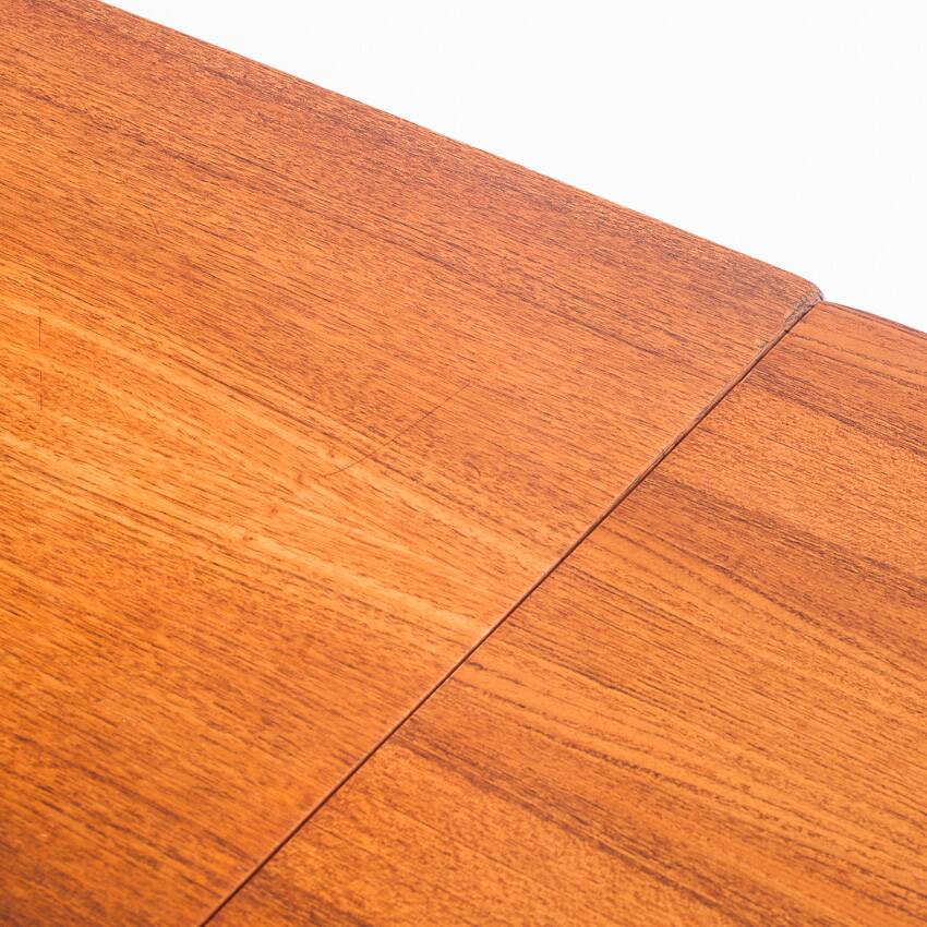 Scandinavian style teak table with two extensions. Vintage. France, 1960s