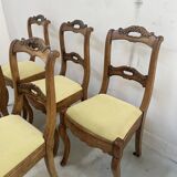 Set of six Louis Philippe style chairs in cherry wood, 19th century