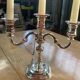 3-pointed silver candlestick with pure silver 1000/1000e