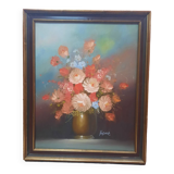 Peinture  fleurs dans un vase