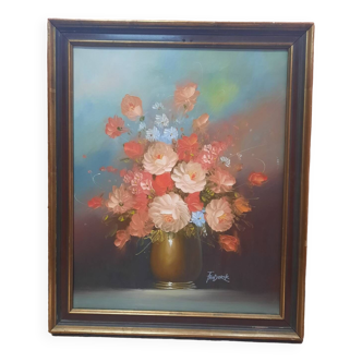 Peinture  fleurs dans un vase