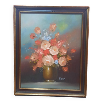 Peinture  fleurs dans un vase