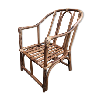 Children's armchair in rattan and bamboo