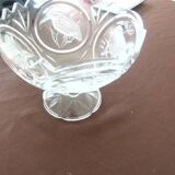 Coupe en cristal gravé – décor oiseaux – 18 cm – 1,8 kg