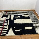 Black wool rug 250cm x 150cm