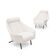 Paire de fauteuils bouclé blanc, années 1950