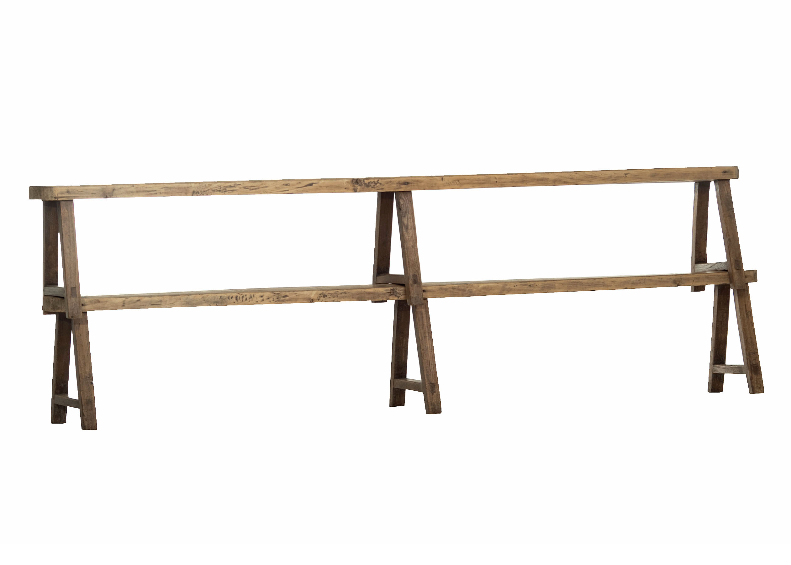 Pair of old benches for farm table