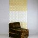 Foam and velvet heater "amber", convertible, France, circa 1970.