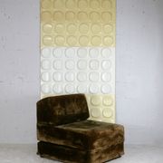 Foam and velvet heater "amber", convertible, France, circa 1970.