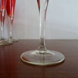 10 flutes a champagne vintage en verre rouge rubis