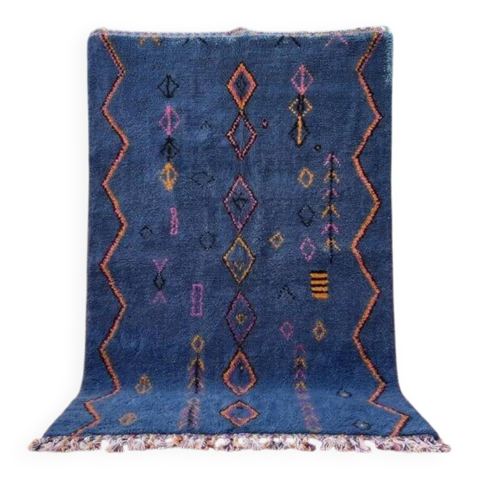 Tapis Handmade Marocain bleu décoré 200cmx300cm