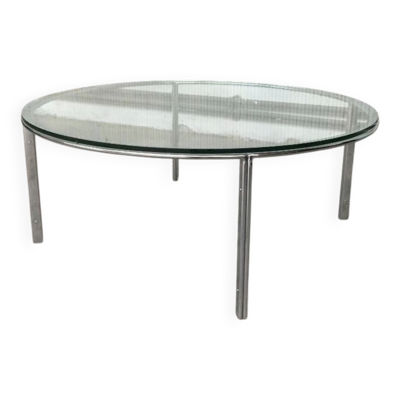 Table basse en chrome et verre de style Space Age du milieu du siècle, 1960s