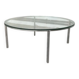 Chrome and glass coffee table in Space Age style from the mid-century, 1960s.