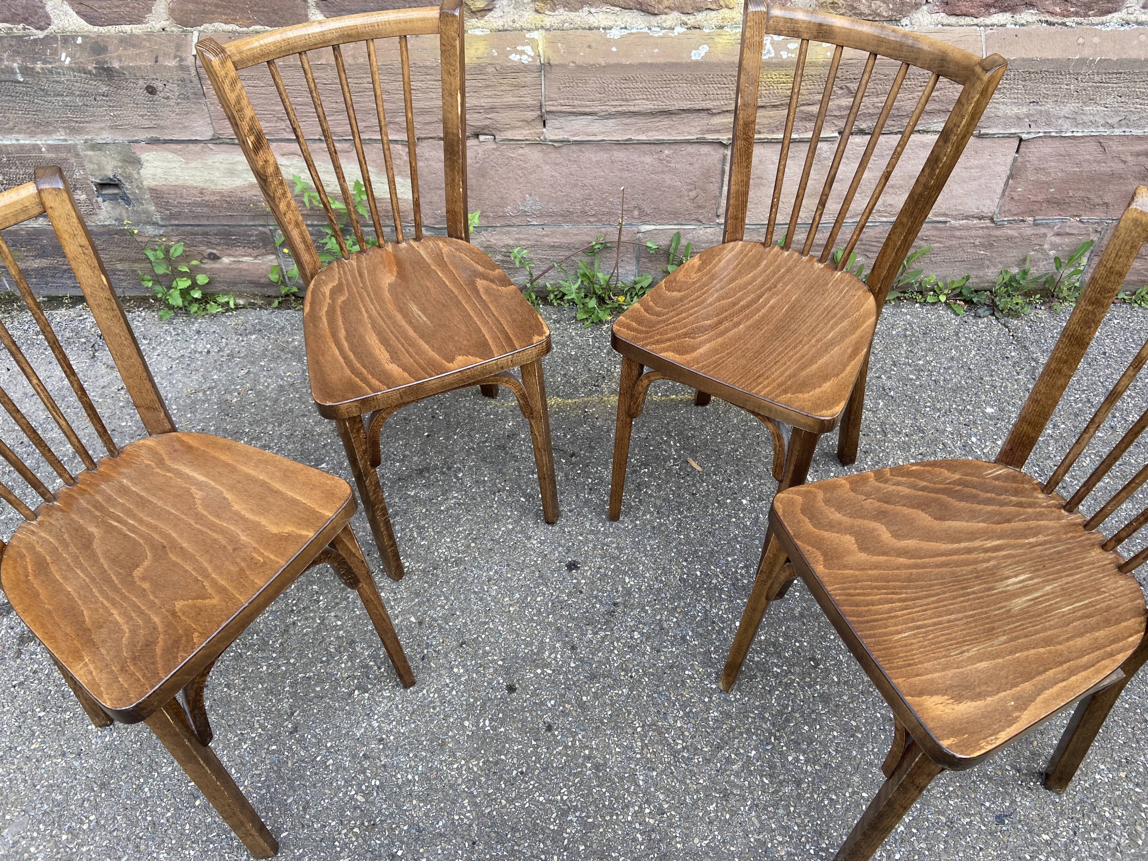4 Baumann café chairs 1960
