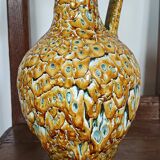 Vallauris style pitcher vase with honey enamel 1960/1970