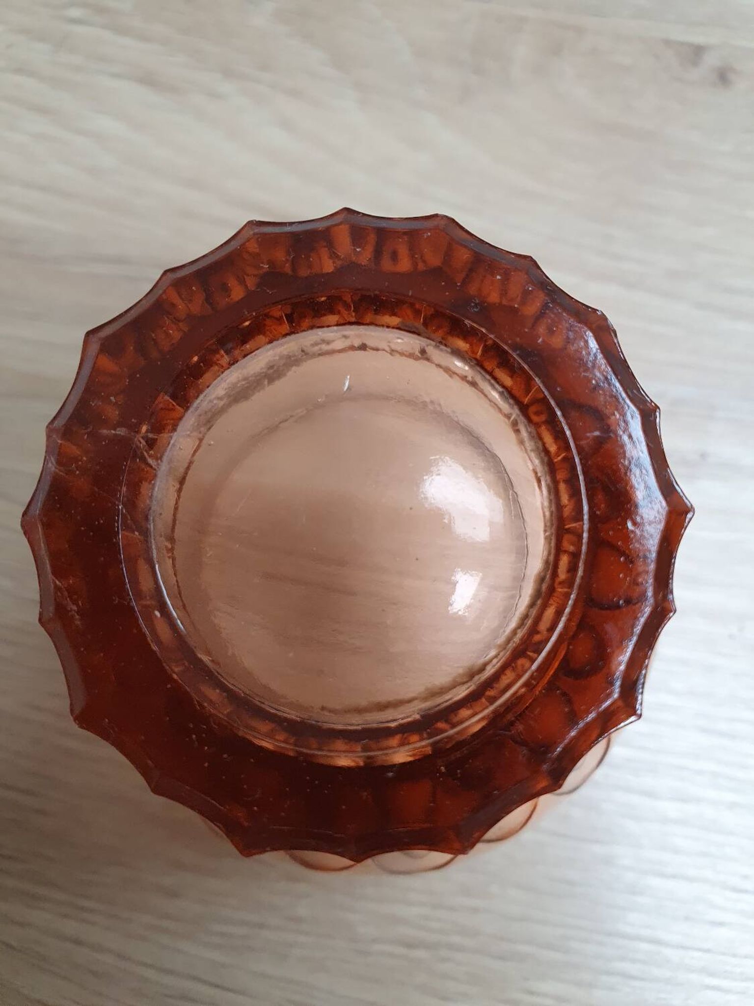 Lot de 5 verres à eau en verre rose vintage