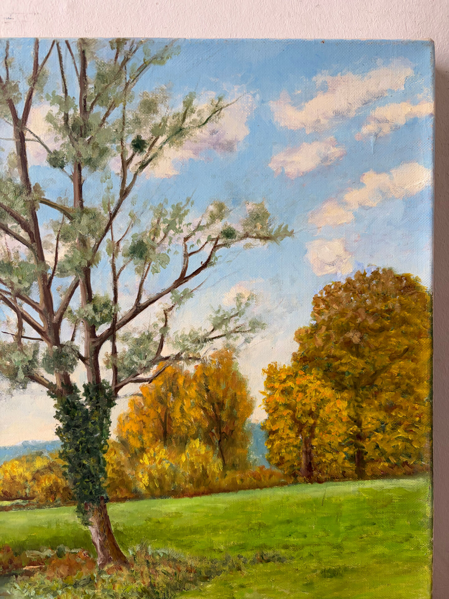 Paysage d’automne, huile sur toile signé Lagarde
