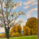 Paysage d’automne, huile sur toile signé Lagarde