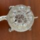 Vintage turtle flowerpeed in silver metal and glass From Reims