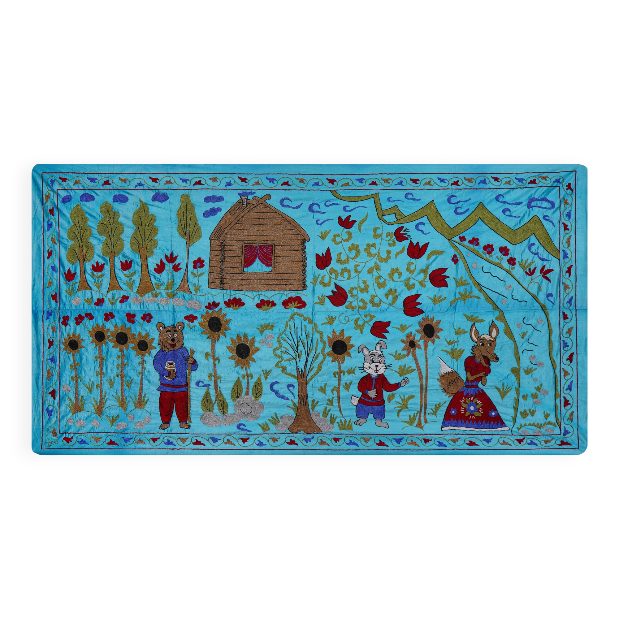 Hand-knotted rug, vintage Turkish rug 103x190 cm