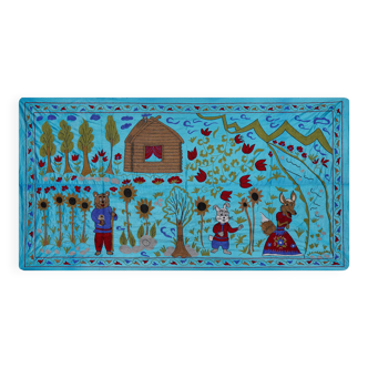 Hand-knotted rug, vintage Turkish rug 103x190 cm