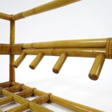 Bamboo and rattan coat rack, 1960s