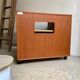 Danish storage cabinet Komfort on teak and rosewood wheels