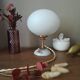Opaline lamp & retro chic flowers, unique upcycled creation
