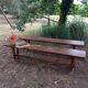 Pair of solid cherry wood farmhouse benches, 1950/60