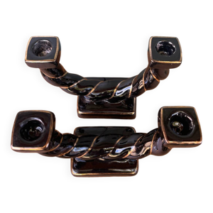 Bougeoir torsadé céramique