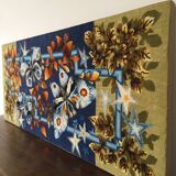 French tapestry canvas finished butterflies LURCAT style