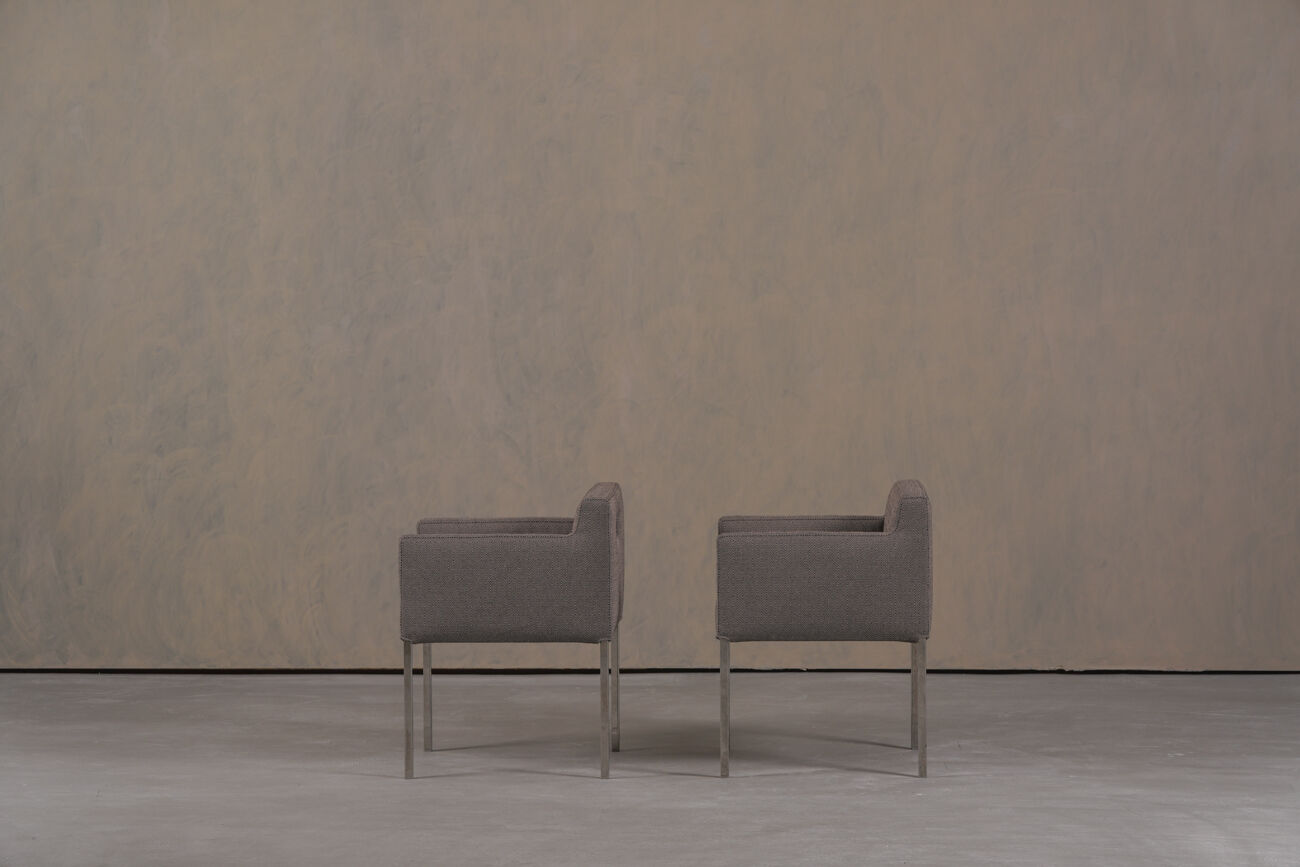 Chaises Ligne Roset en tissu gris, France années 2000, ensemble de 2.