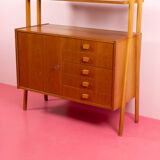 Vintage Mid Century wandkast door 'Jirak' voor 'Tatra'