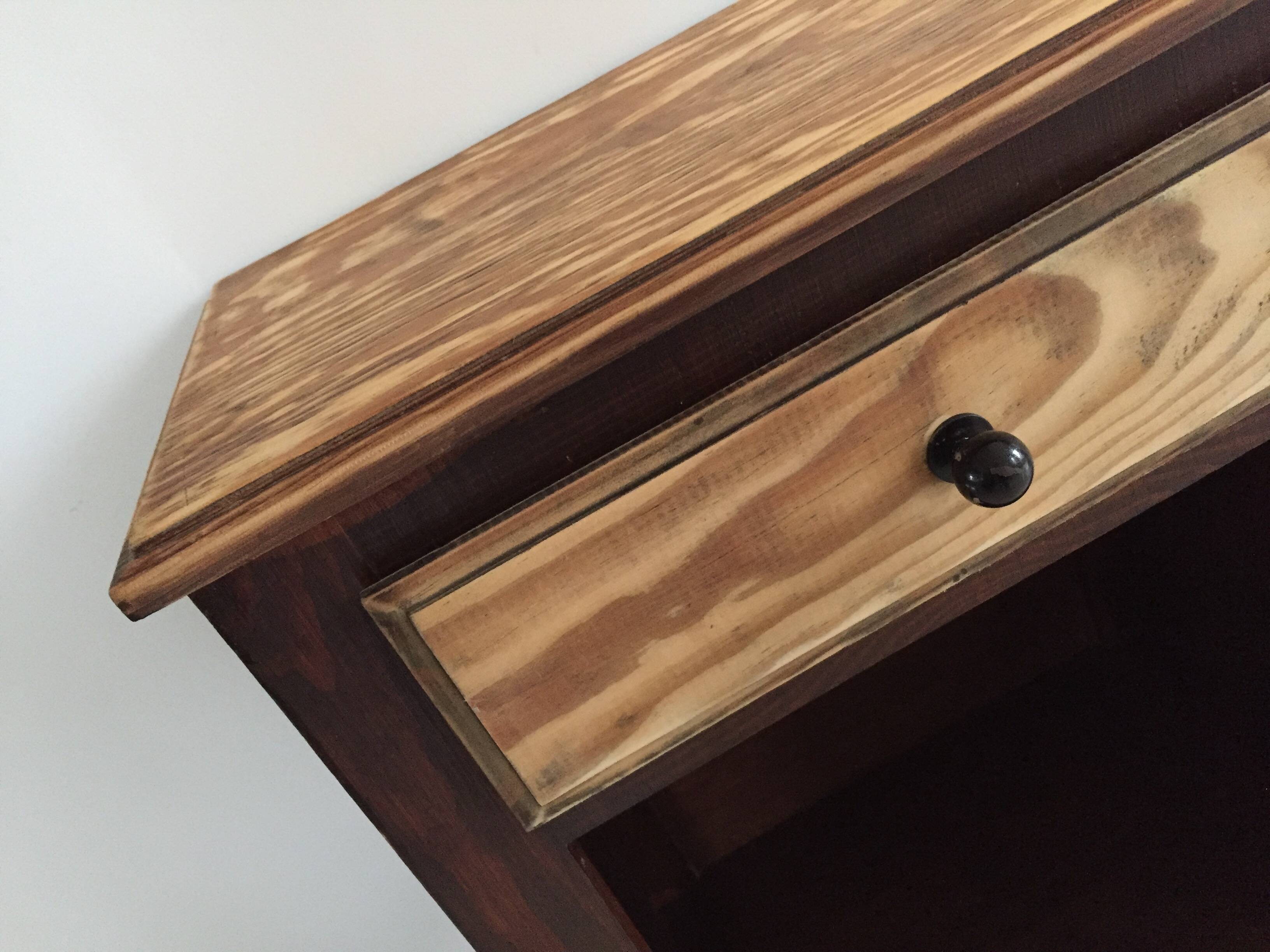 Vintage compas legs bedside table