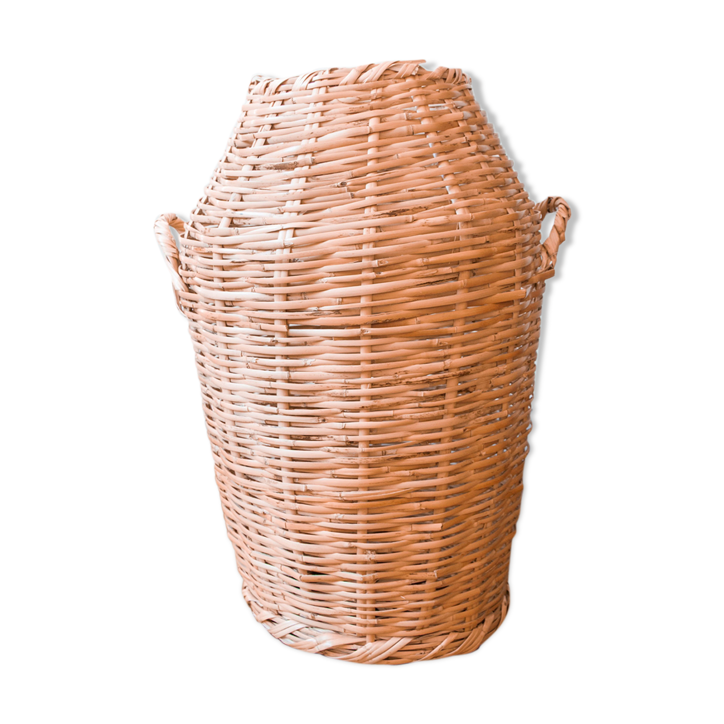 High wicker pan with handles