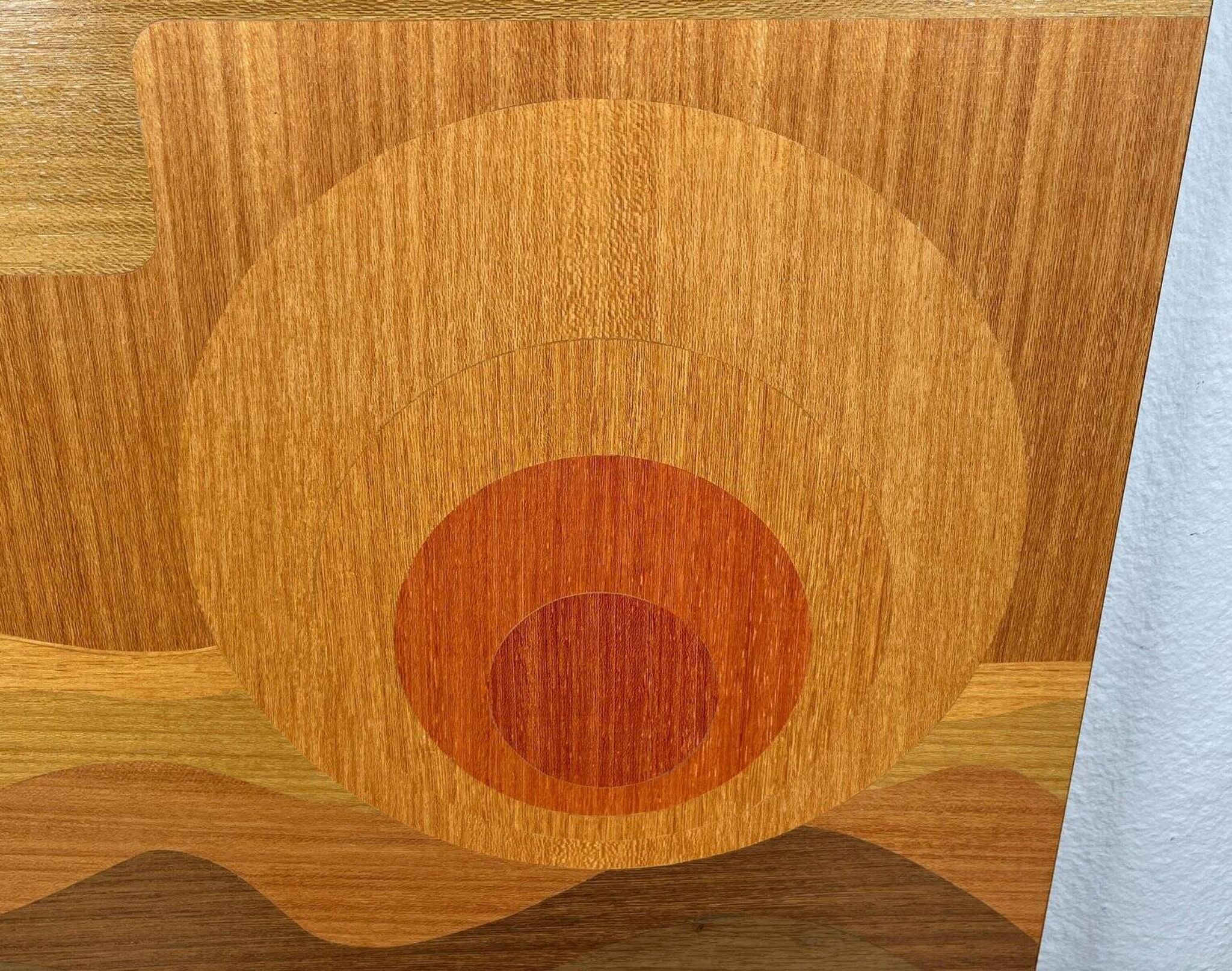 Mid-century wood veneer intarsia wall panel, 1960s