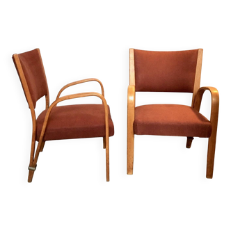 Paire de fauteuils Bow Wood