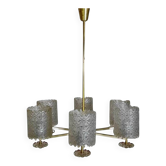 Lustre en verre et Laiton – Design Kalmar (Autriche) - Circa 1960