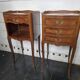Paire de tables de chevet style Louis XV en marqueterie