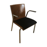 1970-80's vintage office chair chrome and thermomould