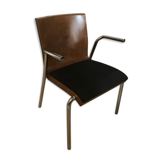 1970-80's vintage office chair chrome and thermomould
